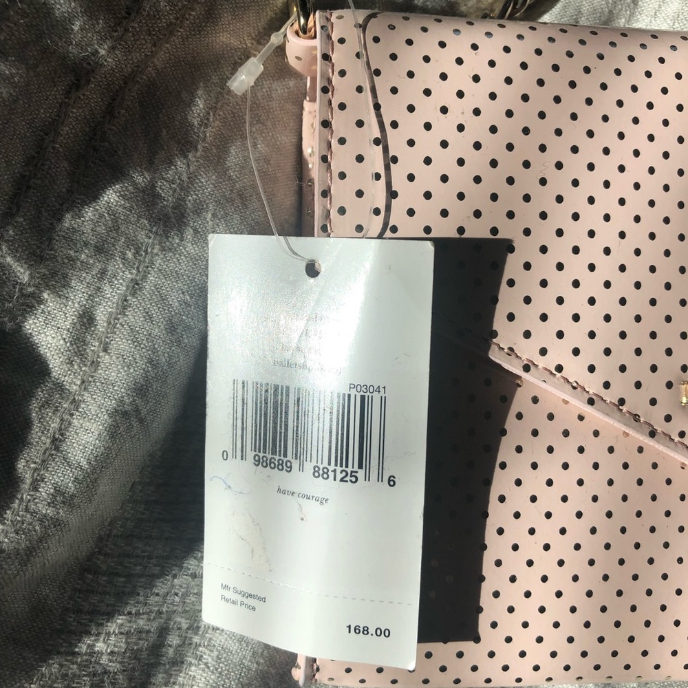 NWT Pale Pink and Gold Polka Dot Kate Spade Mini Envelope Purse - Picture 7 of 10